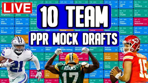 10 team half ppr mock draft - You'll also note that last season's overall QB5, Geno Smith, was taken in Round 14 in our mock.America's sleeper, Anthony Richardson, waited until Round 12.Kirk Cousins and Jared Goff went ...